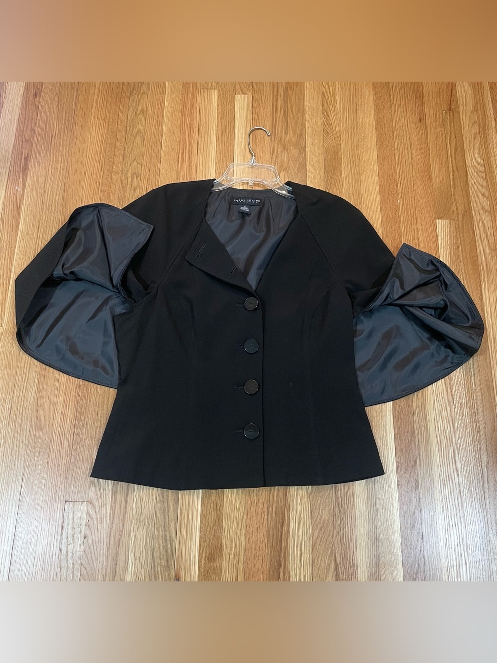 VINTAGE Black Cape-back jacket/ Capelet coat (Larry Levine)